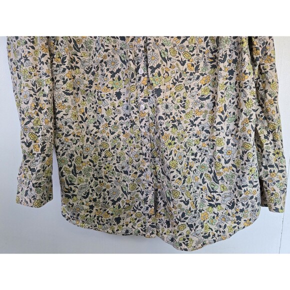 Lands End Shirt Womens 18W Floral Paisley No Iron Supima Cotton Boho Cottagecore - Picture 3 of 8